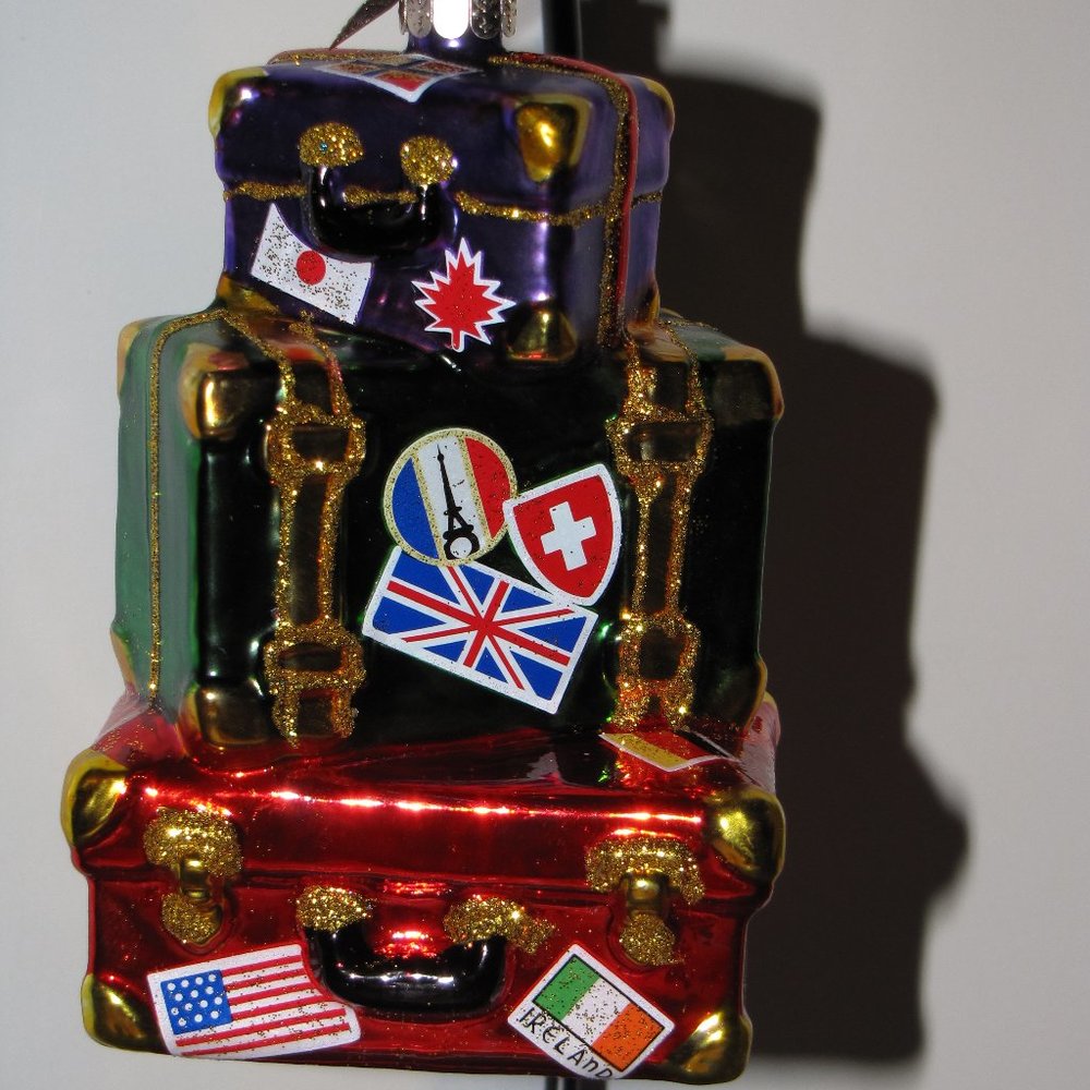 Radko Xmas Ornament Vacation Travel Steamer Trunks